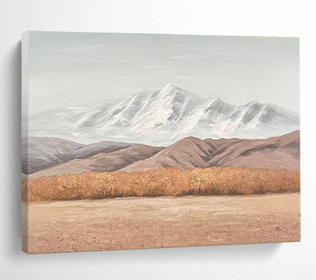Mountain View “Serene Horizon” Painting on Canvas, Minimalist Landscape Art DKH890