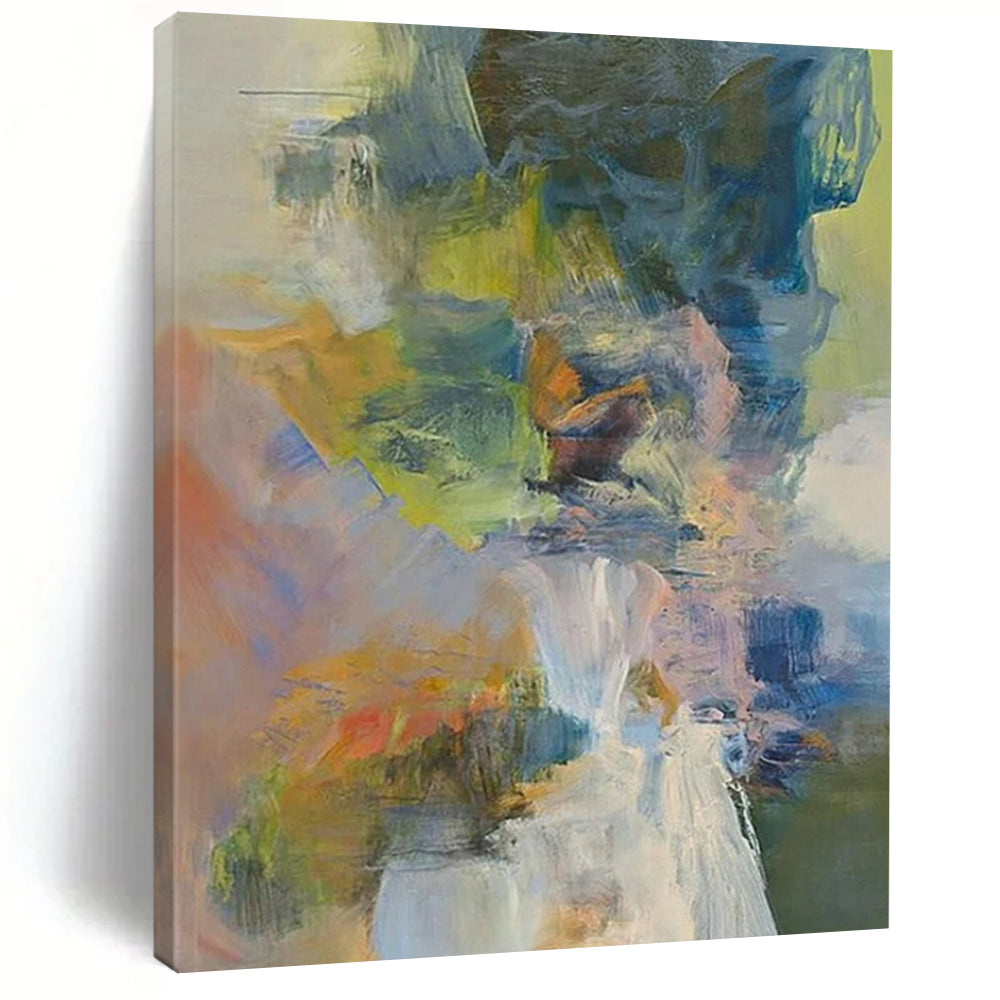 Vibrant Color - Washed Abstract Painting, Multihued Layers for Creative Studio & Eclectic Living Room LargeART2263