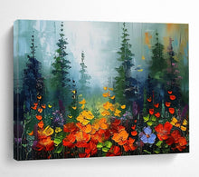 Load image into Gallery viewer, Forest Floral “Mystic Meadow” Painting on Canvas, Enchanted Landscape Art DKH832
