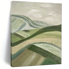 Load image into Gallery viewer, Textured Green Hill Landscape Abstract, Suited for Cozy Cottage Living Room &amp; Earthy - Toned Study LargeART1988
