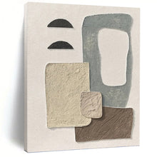 Load image into Gallery viewer, “Neutral Textured Collage” - Beige, Grey, Brown Abstract Art on Canvas DKH1135
