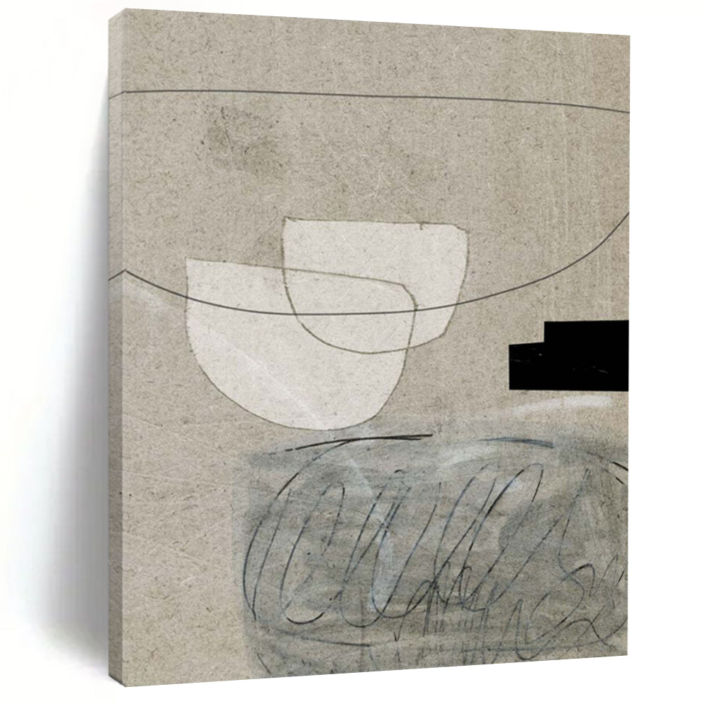 “Neutral Sketches” - Beige, white, black simple shapes and lines DTP167