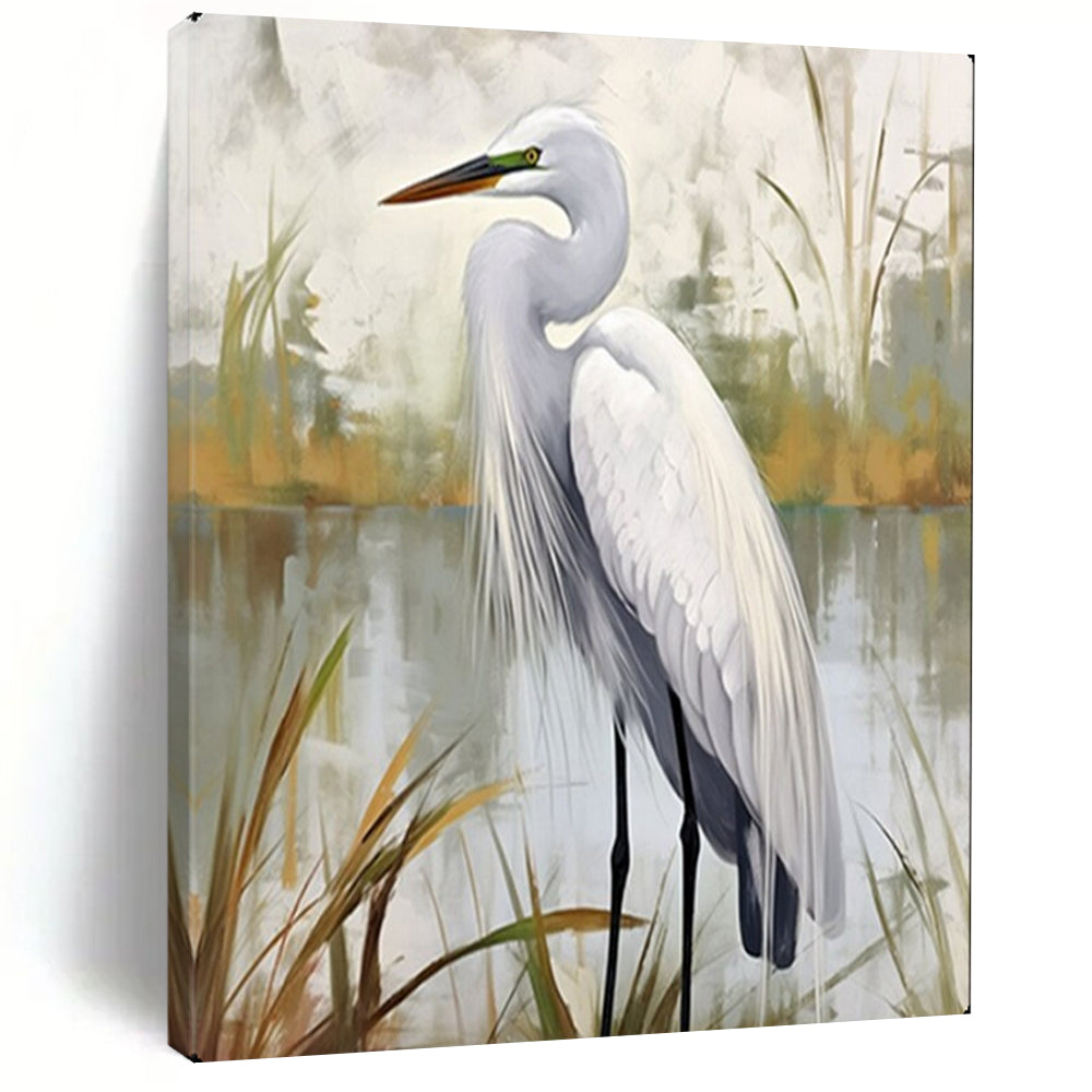 White & Green Nature Abstract Painting, Ideal for Nature - Lover’s Bathroom & Tranquil Bedroom LargeART2127