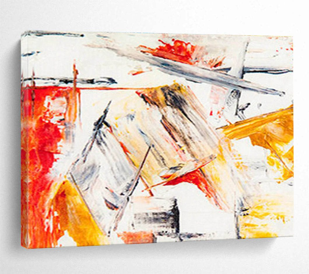 Dynamic Abstract Brushstroke Painting On Canvas DKH400