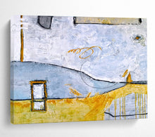 Load image into Gallery viewer, Cool - Hued Geometric Abstract Painting on Canvas DKH563
