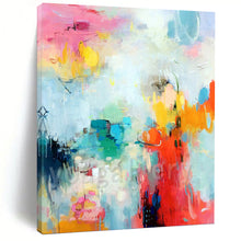 Load image into Gallery viewer, “Pastel Color Cascade” Abstract Painting on Canvas, Bohemian Bedroom Charm DKH1065
