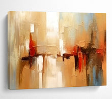 Load image into Gallery viewer, Warm - Toned Abstract Cityscape Painting for Retro - Style Living Room &amp; Urban Café DKH278
