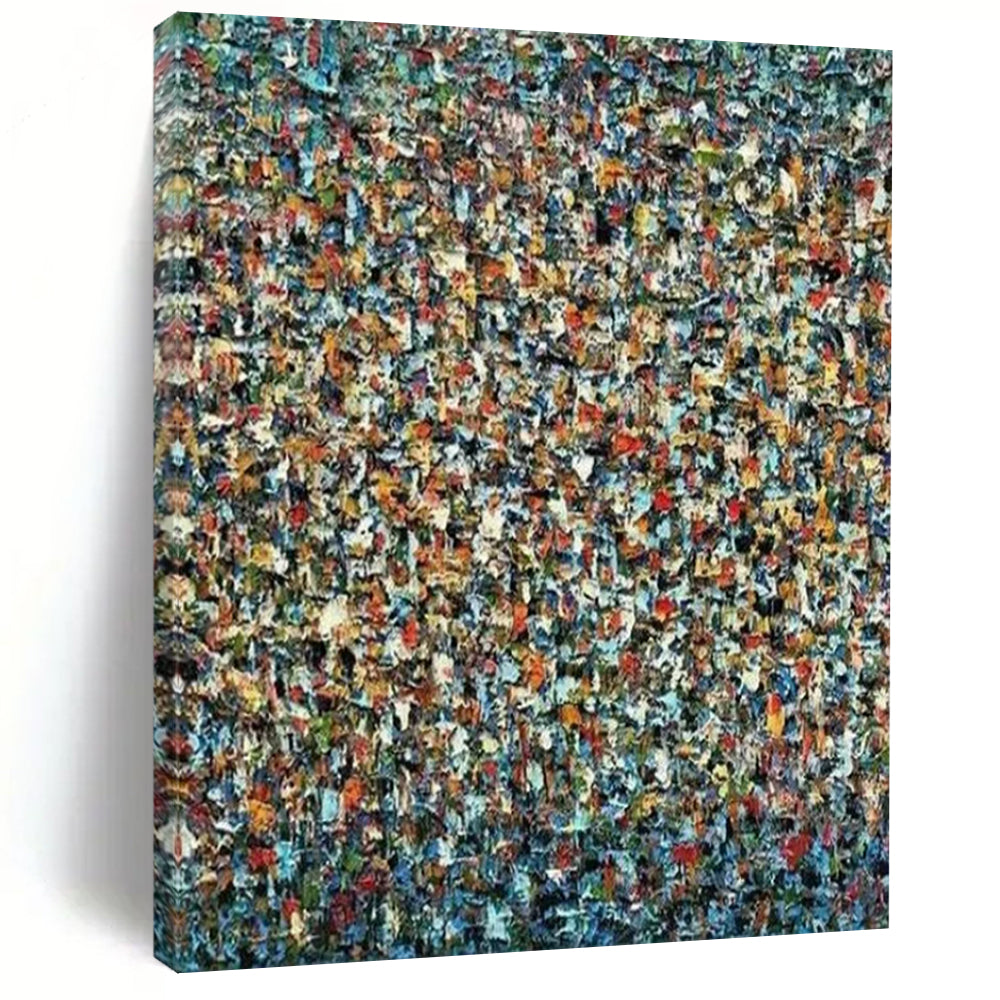 Multicolored Pointillism Abstract Creation - Fits Creative Studio & Lounge Area LargeART2348