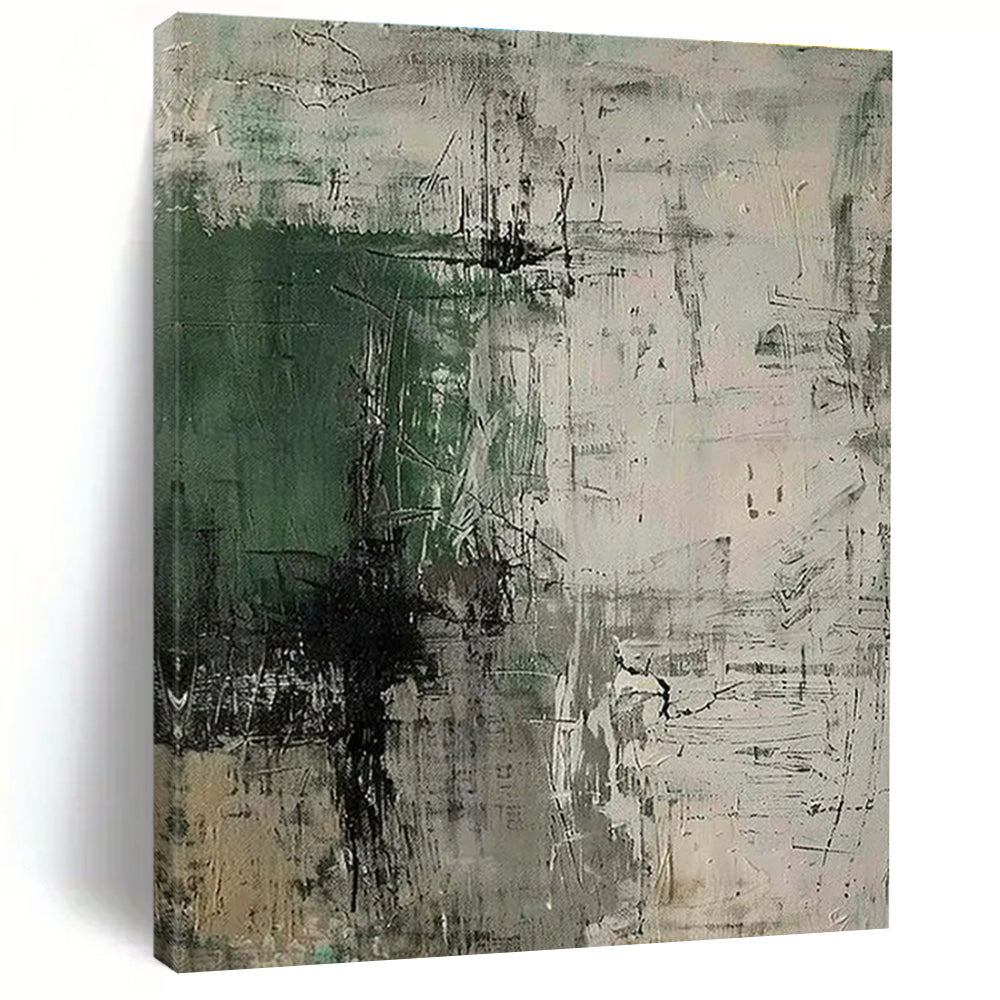 Green - Gray Abstract Art for Bohemian Home & Creative Studio LargeART0859