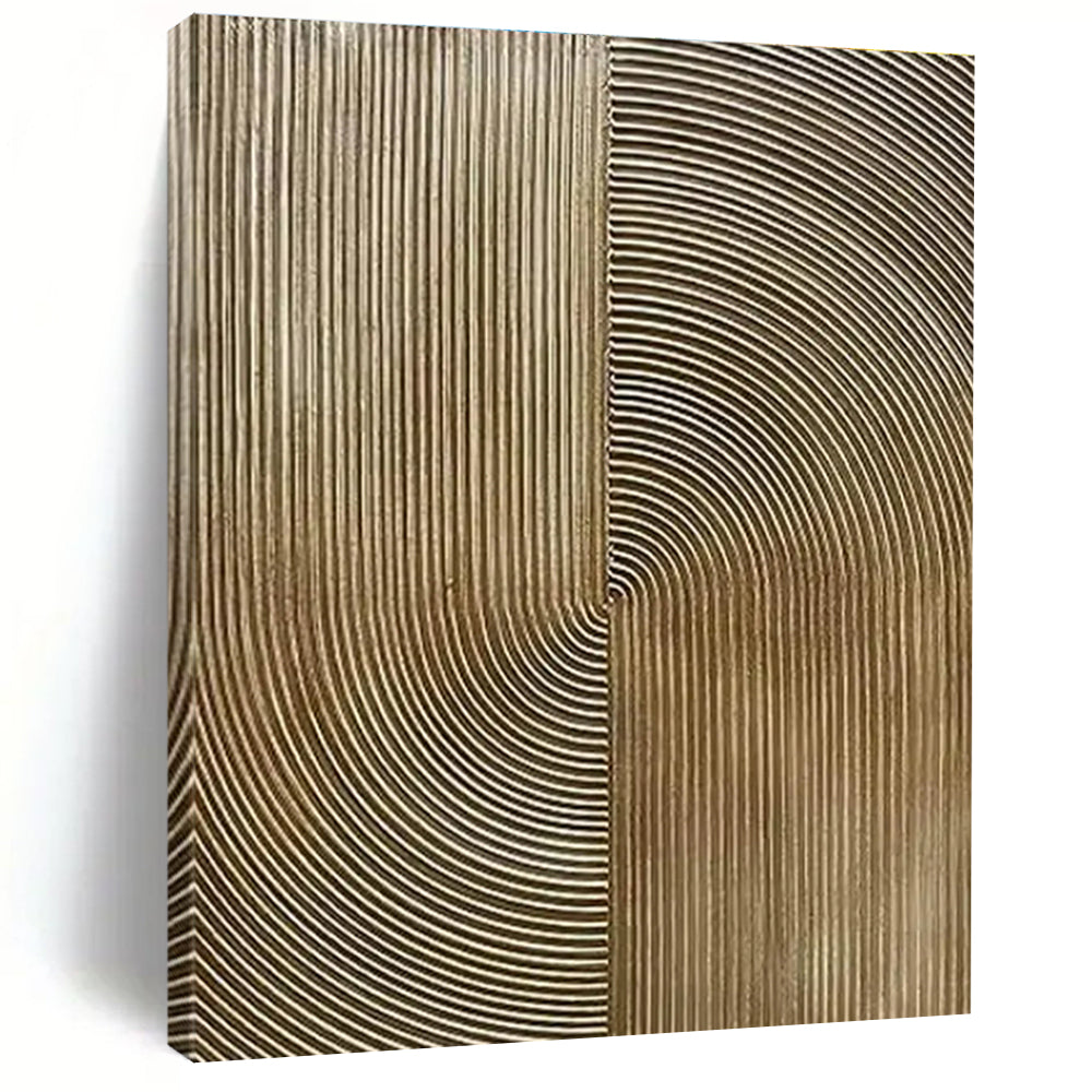 Golden Curved Lines Art for Luxury Hotel Lobby & Modern Art - Lover’s Bedroom LargeART0885