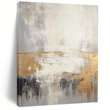 Load image into Gallery viewer, Gray - Gold Abstract Horizon Art for Luxury Bedroom &amp; Modern Office LargeART0855
