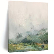 Load image into Gallery viewer, Gray &amp; Green Abstract Landscape Art, Perfect for Serene Office &amp; Nature - Themed Bedroom LargeART2110
