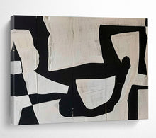 Load image into Gallery viewer, Monochrome Abstract Painting on Canvas - “Black and White Shapes” DKH745

