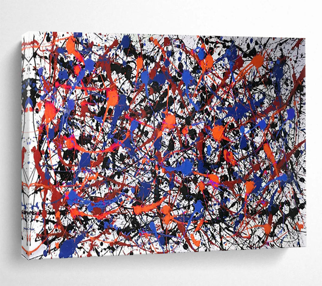 Hand - painted White Background Drip Painting Acrylic Art for Modern Art Galleries LargeART1728