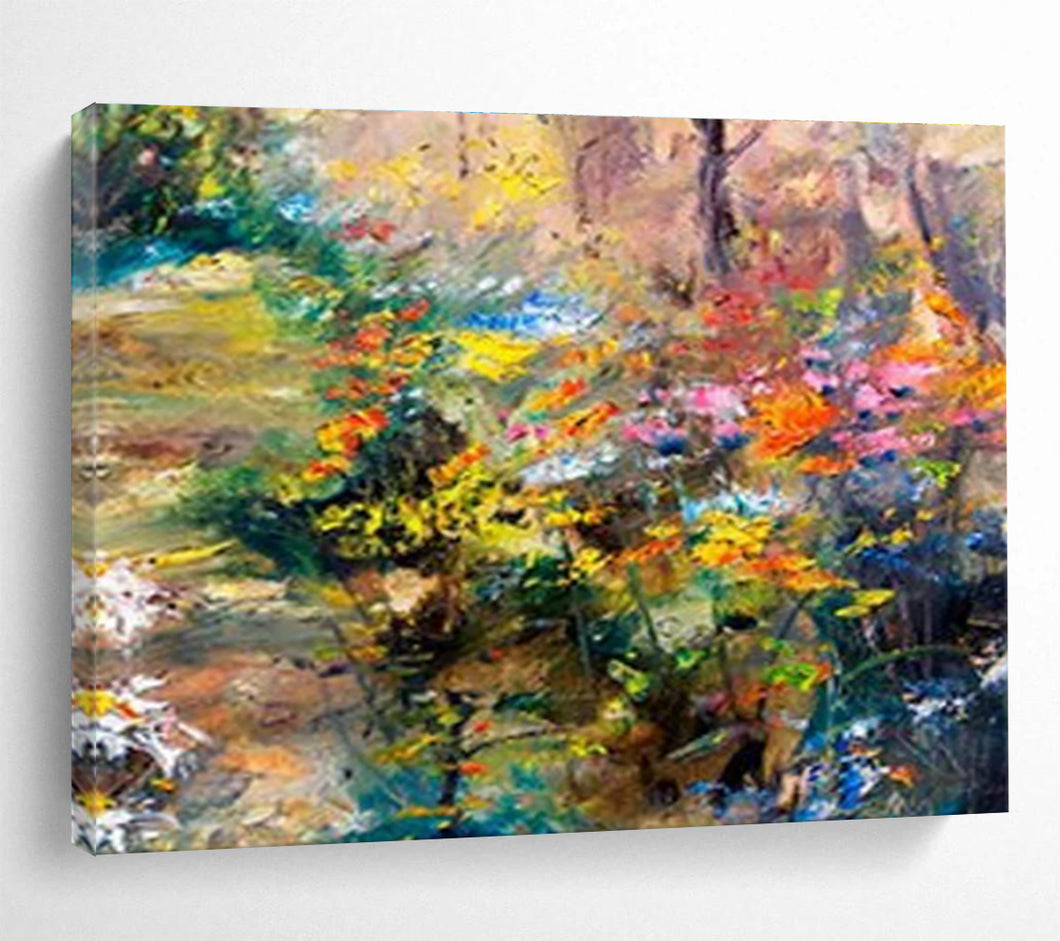 Colorful Floral Abstract Painting On Canvas DKH364