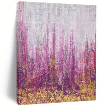 Load image into Gallery viewer, Hand - painted Large - scale Purple Reed Field Abstract Acrylic Art for Nature - Themed Bedrooms LargeART0064
