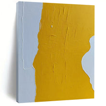 Load image into Gallery viewer, “Yellow Rhythm” – Bold yellow shape with textured brushstrokes against light gray DTP351
