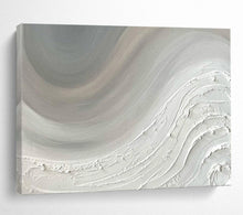 Load image into Gallery viewer, Soft White Textured Abstract - Calm Living Room Art LargeART1527
