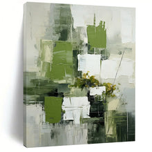 Load image into Gallery viewer, Modern Geometric Abstract Art, Bold Green Blocks for Contemporary Office &amp; Minimalist Bedroom LargeART2264
