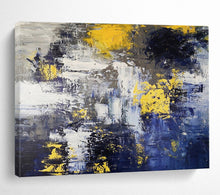 Load image into Gallery viewer, Yellow - Accented Abstract Splash Painting on Canvas - “Urban Pulse” DKH649
