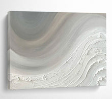 Load image into Gallery viewer, Abstract Painting on Canvas: Textured White Wave - “Quiet Motion” DKH584
