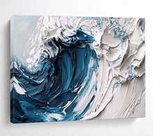 Load image into Gallery viewer, Ocean Wave “Crested Power” Painting on Canvas, Dynamic Seaside Art DKH873
