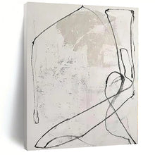 Load image into Gallery viewer, Oversized Hand - painted Black &amp; White Sketchy Lines Art for Industrial - Style Galleries LargeART0163
