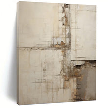 Load image into Gallery viewer, “Industrial - Inspired Abstract” - Beige, Grey, Brown Abstract Art on Canvas DKH1319
