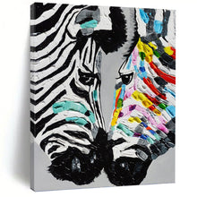 Load image into Gallery viewer, “Colorful Zebra Abstract” - Pop Art - Inspired Art on Canvas DKH1545
