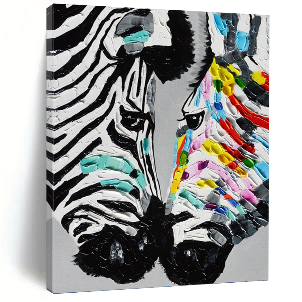 “Colorful Zebra Abstract” - Pop Art - Inspired Art on Canvas DKH1545