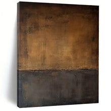 Load image into Gallery viewer, Brown - Black Divided Abstract Painting, Ideal for Sophisticated Home Office &amp; Timeless Living Room LargeART1363

