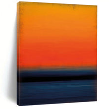 Load image into Gallery viewer, “Orange and Blue Gradient Sunset Revisited” - Color - Field Sunset Art on Canvas DKH1603
