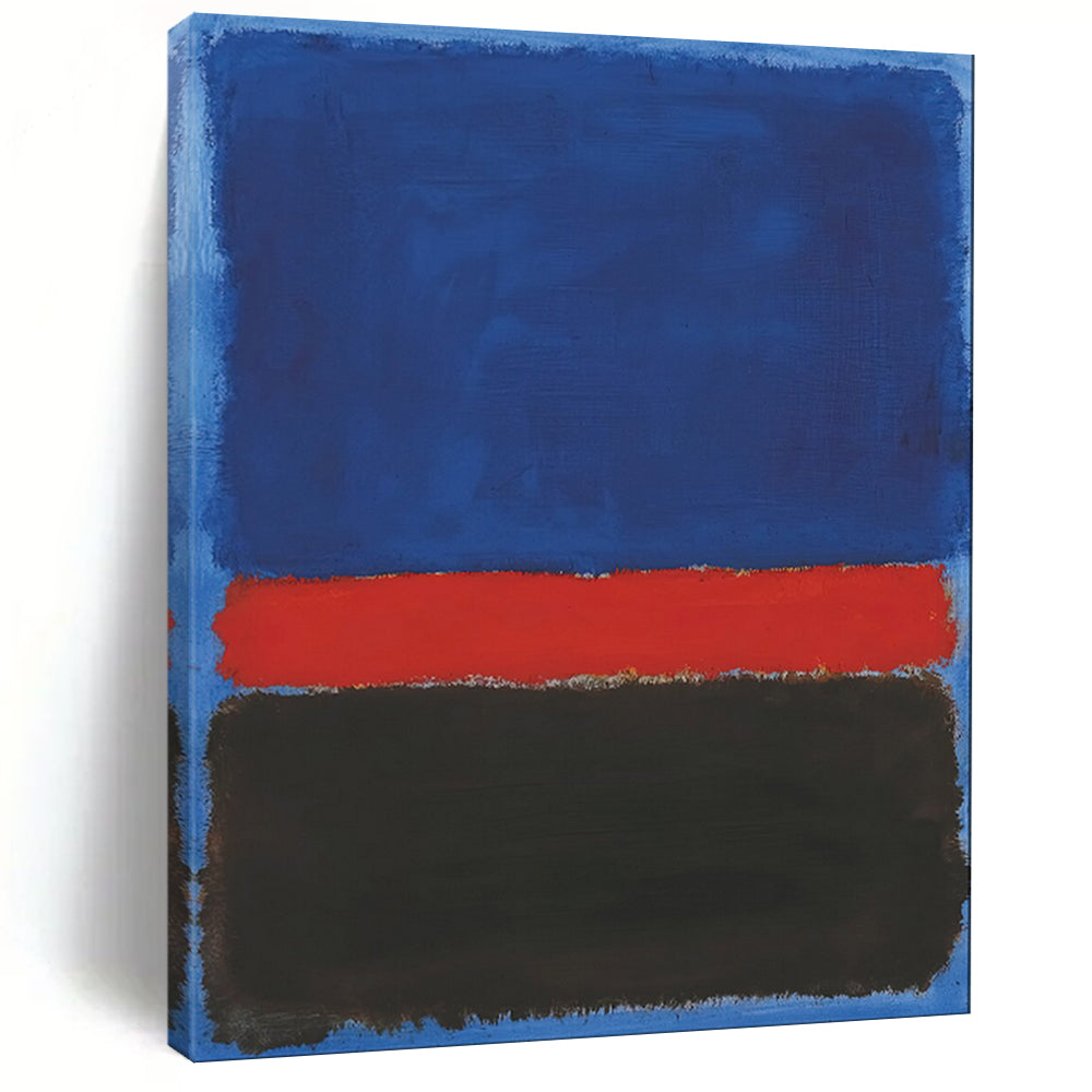 Blue, Red & Black Color - Blocked Abstract Art, Perfect for Bold Living Room & Creative Studio LargeART1954