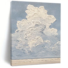 Load image into Gallery viewer, “Textured Cloudscape” - Blue, White Abstract Sky Art on Canvas DKH1142
