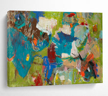 Load image into Gallery viewer, “Green and Blue Abstract Energy” - Dynamic Abstract Acrylic, Great for Fitness Studio and Living Room DLZ237
