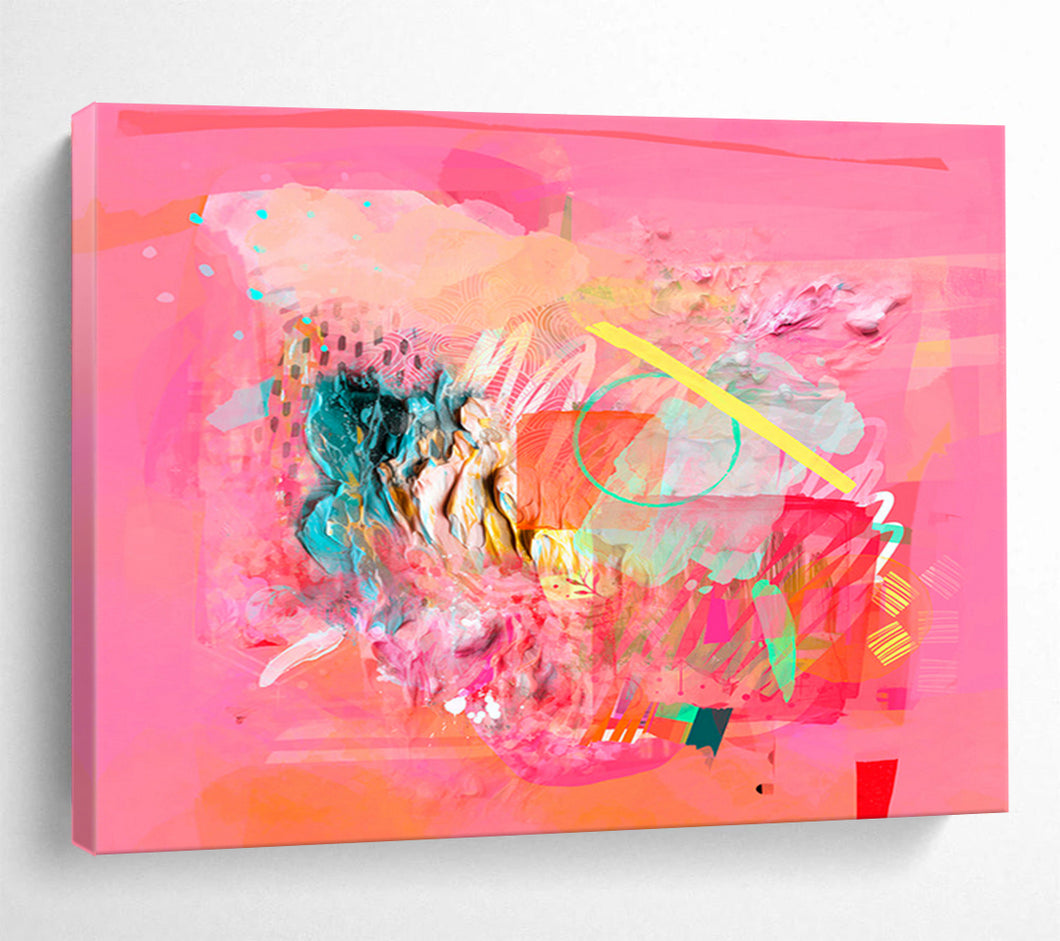 Pink - Based Mixed - Media Abstract Art - Perfect for Feminine Boutique & Art Gallery Pop - Up DKH028