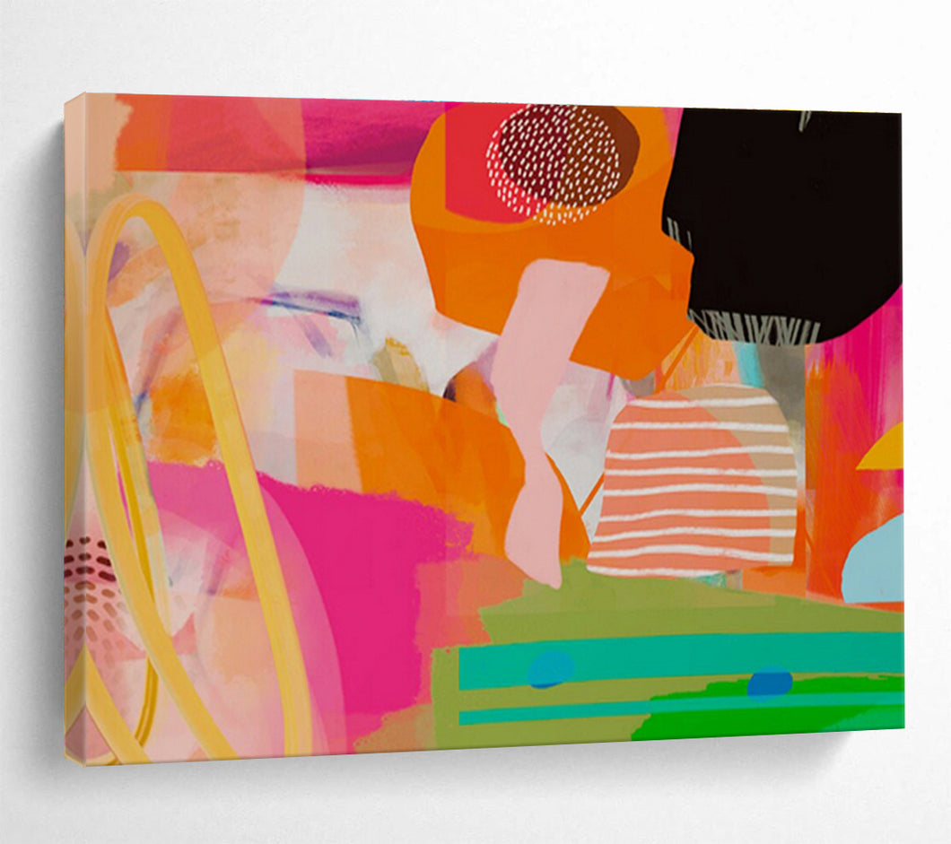 Playful Shape Abstract Painting for Kids’ Playroom & Creative Coworking Space DKH205