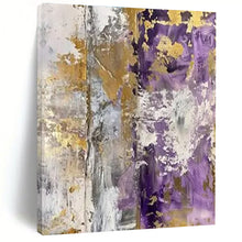 Load image into Gallery viewer, Purple - Gold - Gray Fusion Art for Upscale Spa &amp; Boutique Hotel LargeART0845
