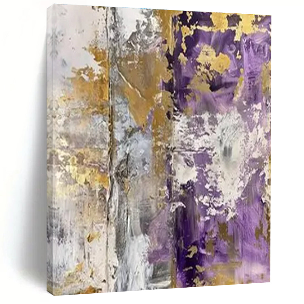 Purple - Gold - Gray Fusion Art for Upscale Spa & Boutique Hotel LargeART0845