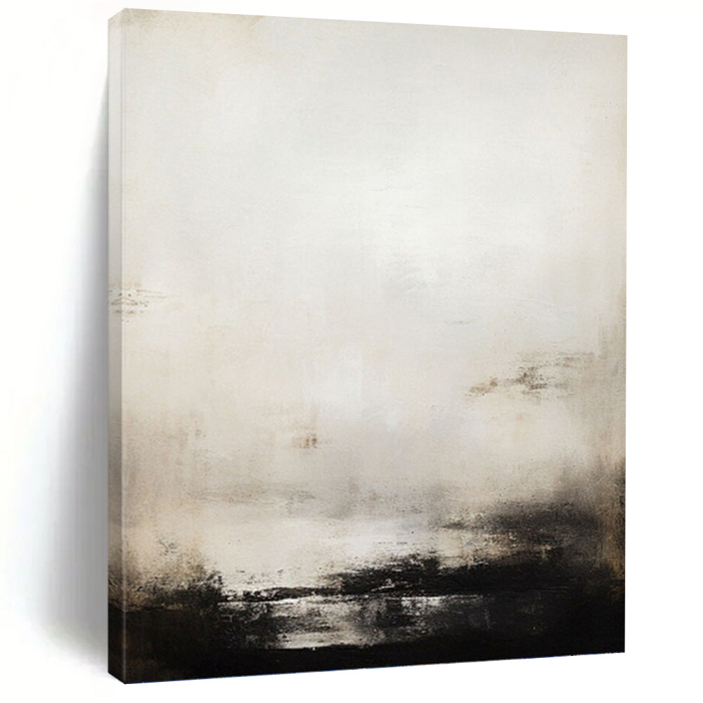 “Monochrome Misty Abstraction” - Minimalist Abstract Art on Canvas DKH1498