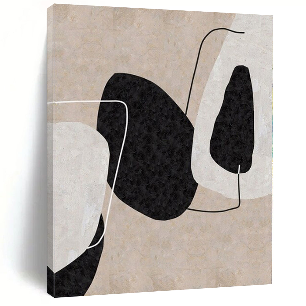 Neutral Tones Abstract Shapes Abstract Canvas Painting, Suited for Minimalist Bedroom & Contemporary Lounge LargeART1121