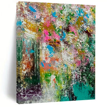 Load image into Gallery viewer, Colorful Floral Explosion Abstract Canvas Painting, Suited for Bright Kitchen &amp; Art - Filled Café LargeART1226
