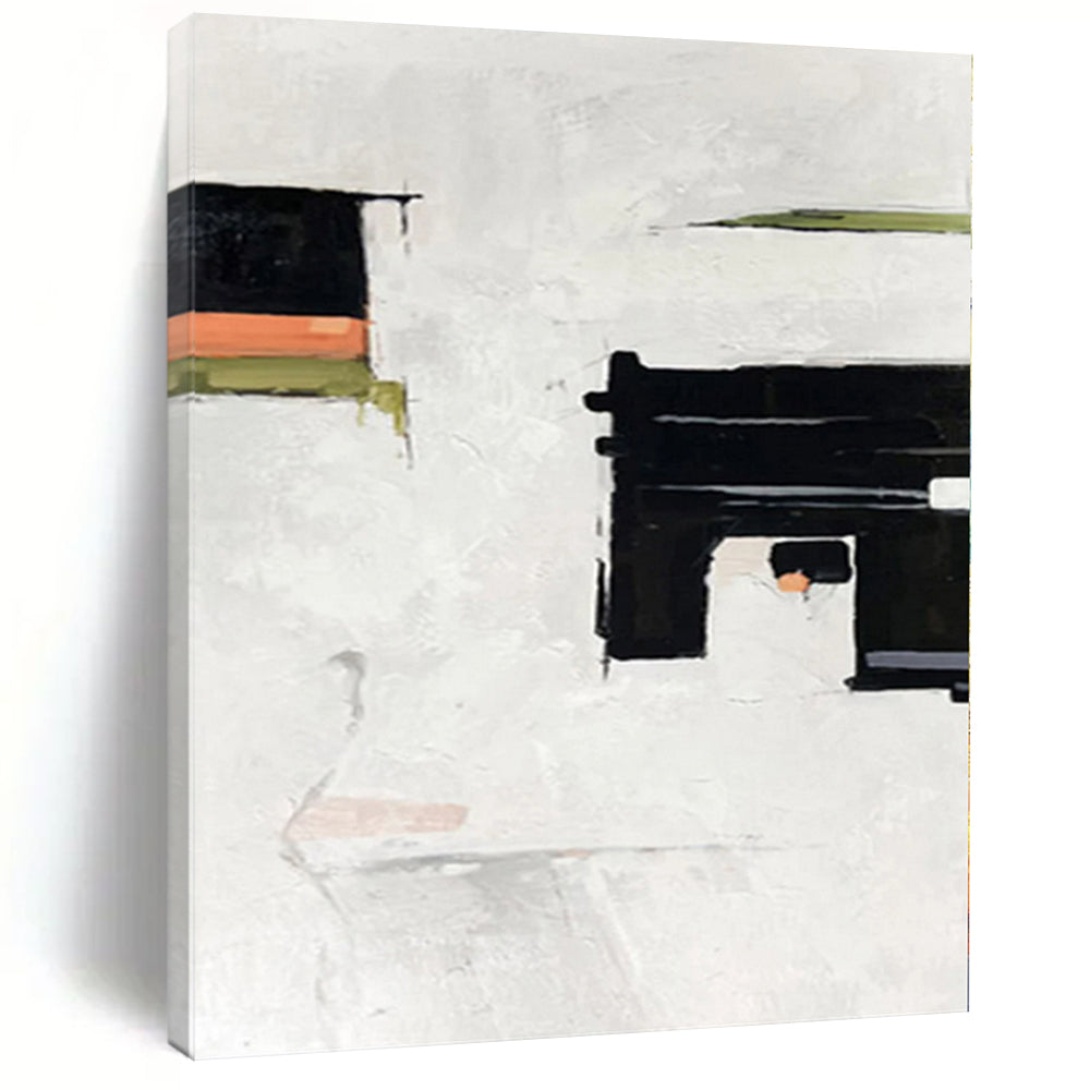 Large - Format Minimalist Black - White Abstract 1 Acrylic for Contemporary Office & Monochrome Bedroom LargeART0327