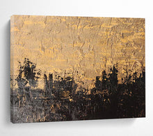 Load image into Gallery viewer, Gold &amp; Black Abstract Landscape Painting - Ideal for Rustic Home &amp; Art - Inspired Library DKH020
