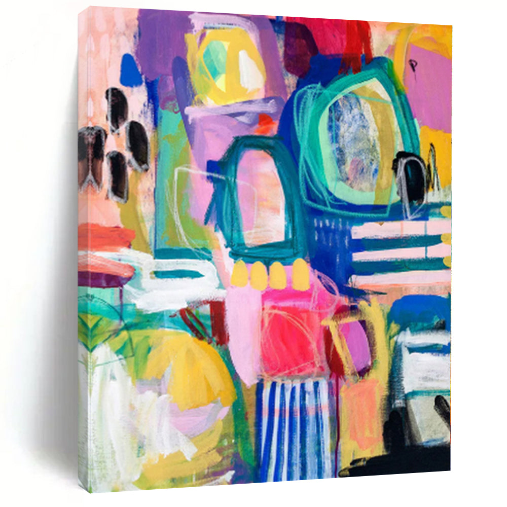 Hand - painted Massive Colorful Abstract Composition Acrylic Art for Artistic Lounges LargeART0077