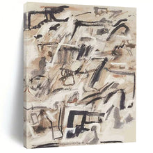 Load image into Gallery viewer, “Abstract in Earthy Tones with Dynamic Brushstrokes” – Energetic Abstract Evoking Movement and Chaos DTP143
