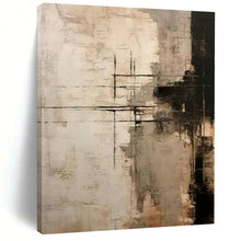 Load image into Gallery viewer, Neutral Tones with Linear Accents Abstract Canvas Painting, Perfect for Minimalist Living Room &amp; Calm Office LargeART1215
