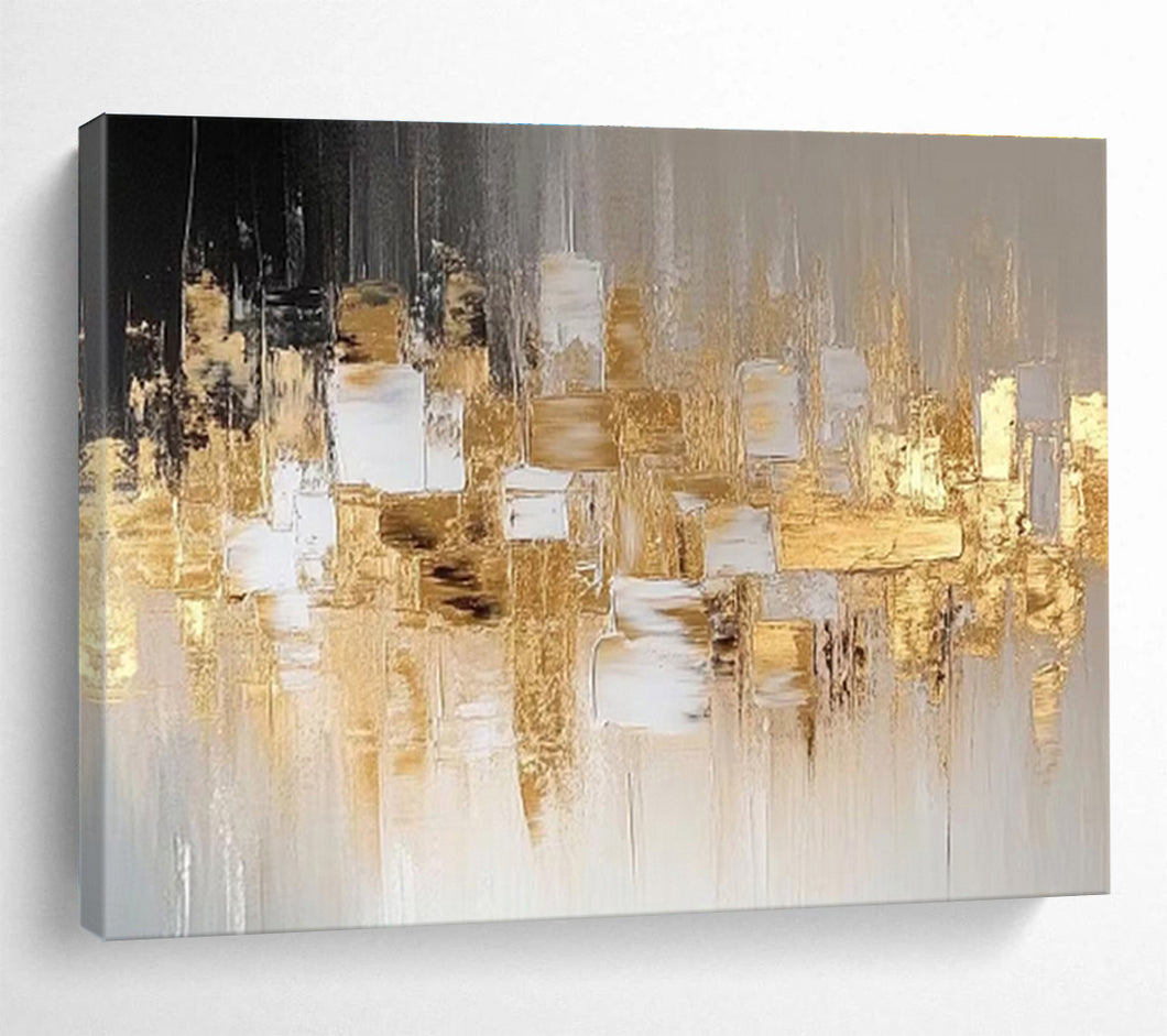 Gilded Urban Skyline Abstract Painting DKH528