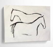 Load image into Gallery viewer, Minimalist Horse Silhouette Painting on Canvas - “Elegant Equines” DKH751
