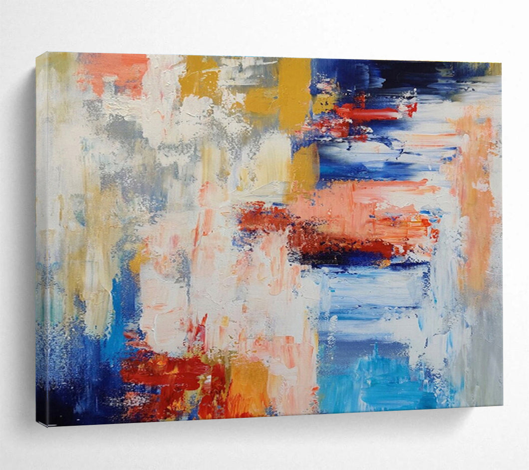 Bold Color Abstract Splash Painting on Canvas - “Chaotic Harmony” DKH646